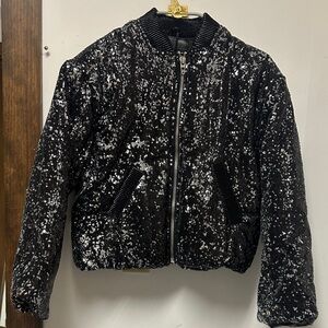 Blank NYC sequin bomber Jacket NWT XS